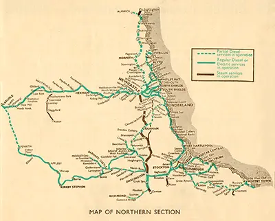 Day-Line Diesel Ticket Northern Section Map