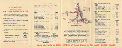 North Day Line Diesel Northern Section handbill May 1958 inside
