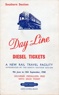 North Day Line Diesel Southern Section handbill June 1958 Front
