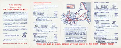 North Day Line Diesel Southern Section handbill June 1958 inside