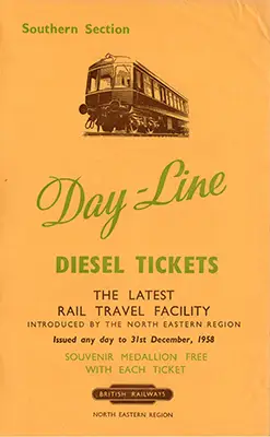 North Day Line Diesel Southern Section handbill September 1958 Front