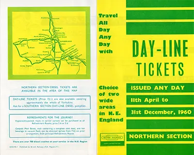 North Day Line Diesel Northern Section handbill April 1960 inside