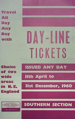 North Day Line Diesel Southern Section handbill April 1960 Front