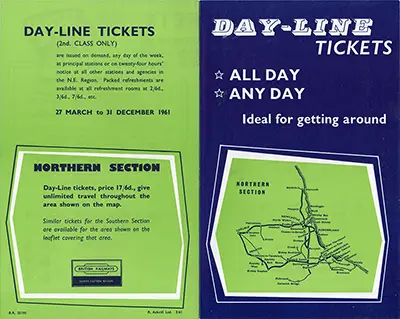 North Day Line Diesel Northern Section handbill March 1961 inside