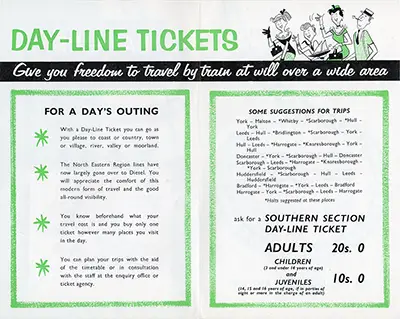 North Day Line Diesel Southern Section handbill April 1963 inside