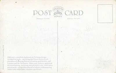 Blue Pullman Dalkeith postcard back