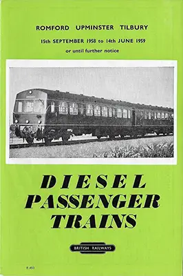 Romford - Upminster September 1958 timetable front