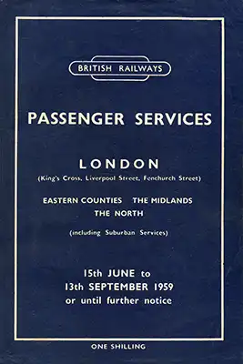 Cover of Eastern Region June 1959 timetable