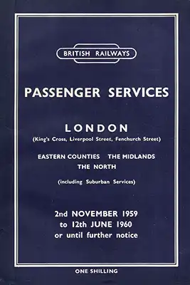 Cover of Eastern Region November 1959 timetable