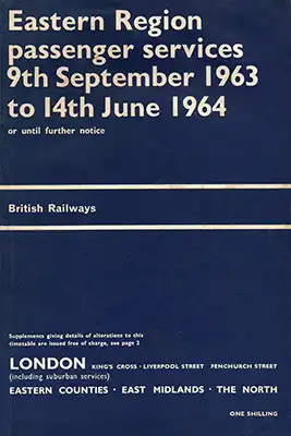 Cover of Eastern Region September 1963 timetable