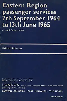 Cover of Eastern Region September 1964 timetable