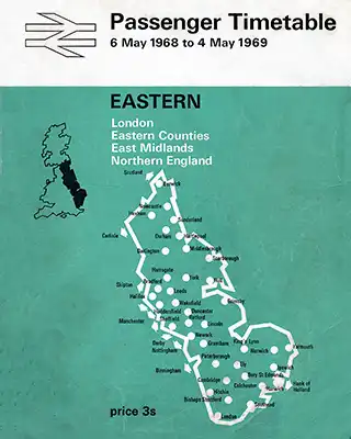 Cover of Eastern Region May 1968 timetable