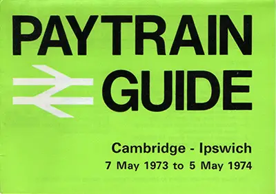 Cambridge - Ipswich May 1973 timetable front
