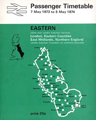 Cover of Eastern Region May 1973 timetable