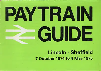 October 1974 Lincoln - Sheffield timetable front