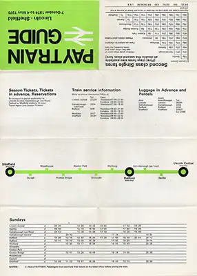 October 1974 Lincoln - Sheffield timetable outside