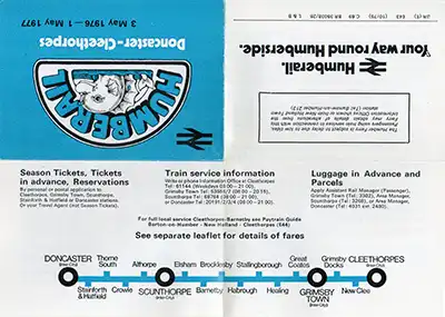 June 1973 Doncaster - Cleethorpes timetable outside