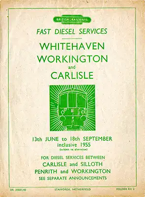 Summer 1955 Workington - Whitehaven - Carlisle timetable cover