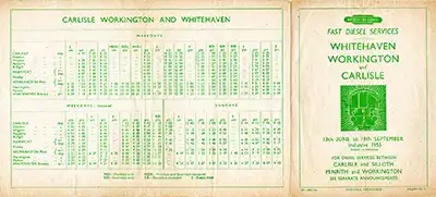 Summer 1955 Workington - Whitehaven - Carlisle timetable outside