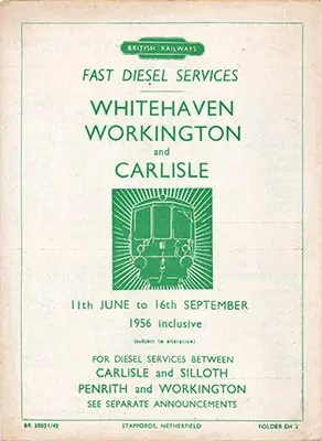 Summer 1956 Workington - Whitehaven - Carlisle timetable cover