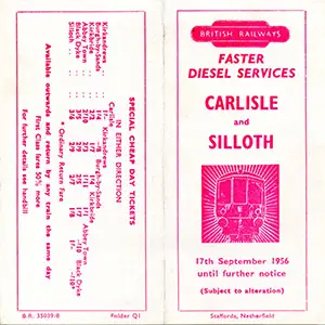 Winter 1956 Silloth timetable