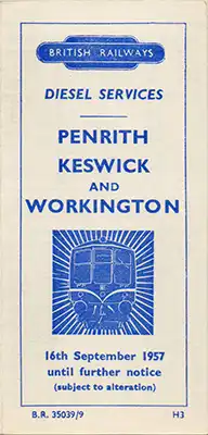 September 1957 Penrith-Workington timetable cover