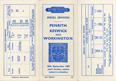 September 1957 Penrith timetable outside