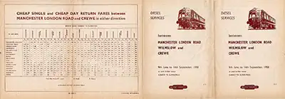 Outside of Summer 1958 Manchester - Wilmslow - Crewe timetable