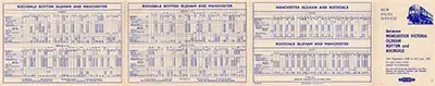 Outside of September 1958 Manchester - Oldham and Royton timetable