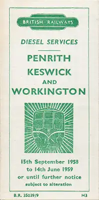 September 1958 Penrith-Workington timetable cover