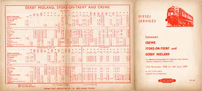 Outside of November 1958 Crewe - Stoke-on-Trent - Derby timetable