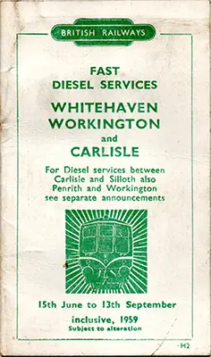 Summer 1959 Workington - Whitehaven - Carlisle timetable cover