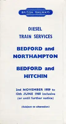 November 1959 Bedford - Northampton timetable cover
