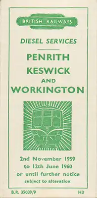 November 1959 Penrith-Workington timetable cover