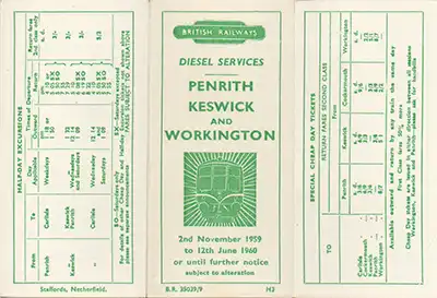 November 1959 Penrith timetable outside