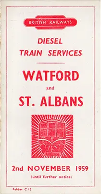November 1959 Watford - St Albans timetable cover