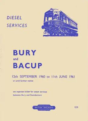 September 1960 Bury - Bacup timetable cover