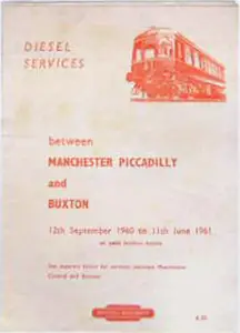 Manchester - Buxton September 1960 timetable cover
