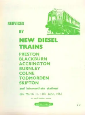 March 1961 Preston - Todmorden - Skipton timetable cover