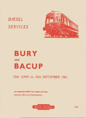 June 1961 Bury - Bacup timetable cover