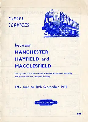 Front of June 1961 Manchester - Hayfield - Macclesfield timetable