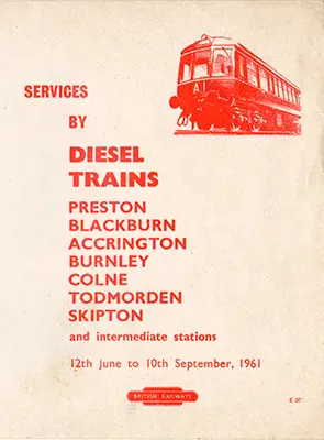 June 1961 Preston - Todmorden - Skipton timetable cover