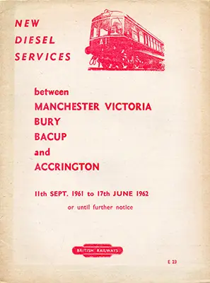 September 1961 Manchester - Accrington timetable cover