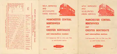 Outside of September 1961 Manchester - Chester timetable