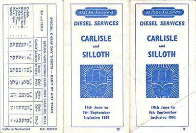 Outside of Summer 1962 Carlisle - Silloth timetable
