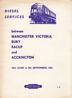 Summer 1962 Manchester - Accrington timetable cover
