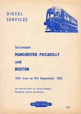 Manchester - Buxton June 1962 timetable cover