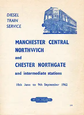 Front of June 1962 Manchester - Chester timetable