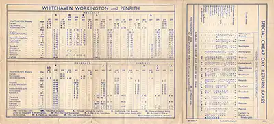 June 1962 Penrith timetable inside