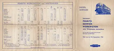 June 1962 Penrith timetable outside